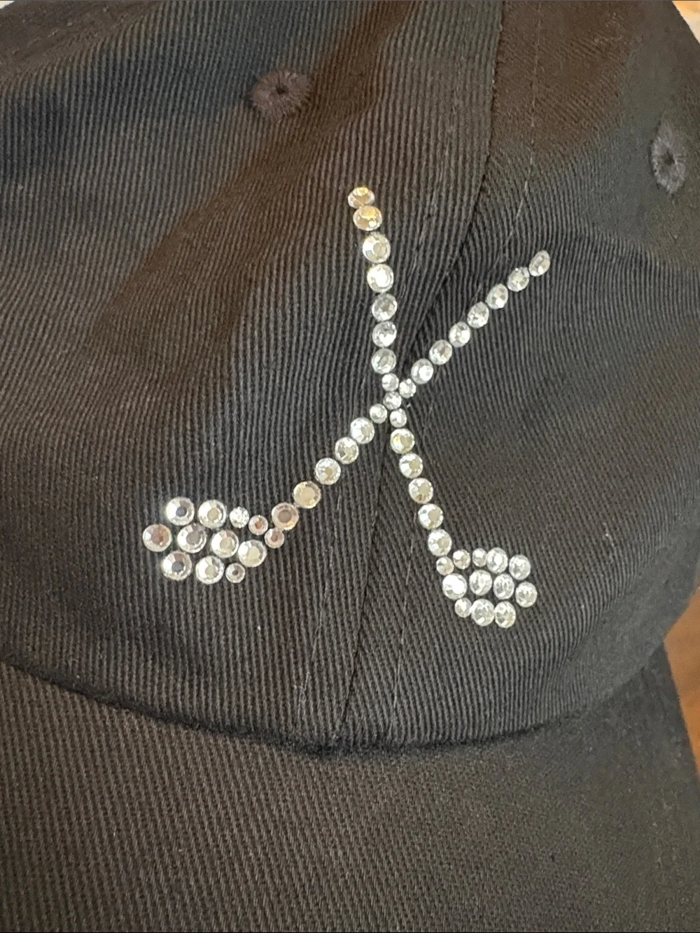 ⛳️Titania Golf Bling Cotton Crystal Golf Clubs Accented Classic baseball cap